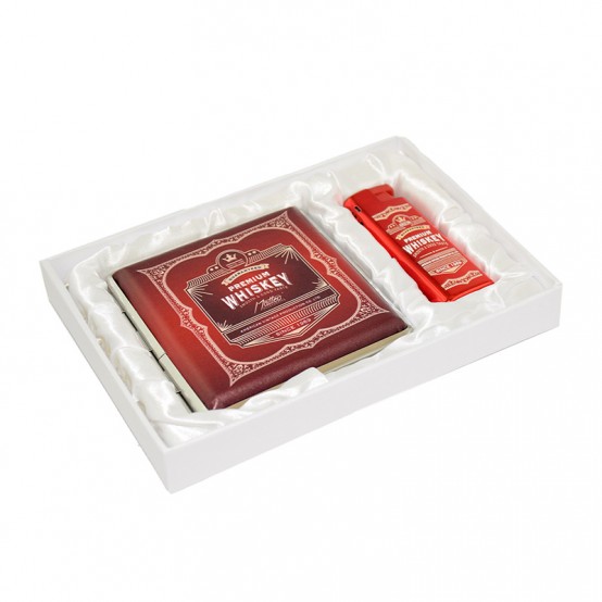 Set Cadou 90358 Matteo Tabachera+bricheta Turbo Rosu Whisky