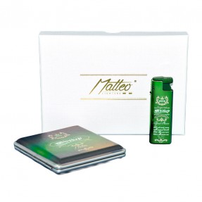 Set Cadou 90360 Matteo Tabachera+bricheta Turbo Verde Whisky