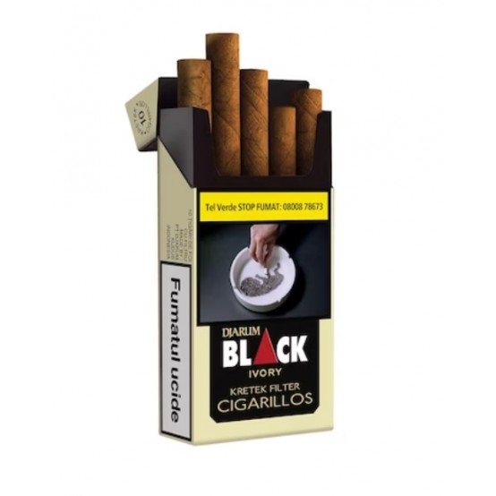 Tigari de foi Djarum Black IVORY Filter  10 buc (tigari de foi cu filtru si aroma de vanilie)