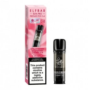 Set 2 Cartuse cu nicotina Elf Bar ELFA PRO aroma Strawberry Raspberry Cherry Ice