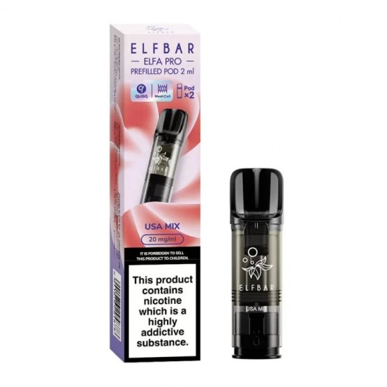 Set 2 Cartuse cu nicotina Elf Bar ELFA PRO aroma Usa Mix
