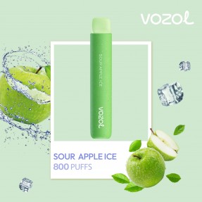 Tigara electronica de unica folosinta cu nicotina Vozol 800 pufuri Aroma Sour Apple Ice
