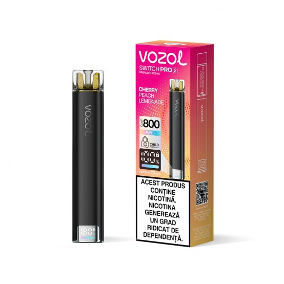 Tigara electronica reincarcabila Vozol Switch PRO 2 KIT aroma Cherry Peach Lemonade