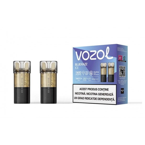 Set 2 Cartuse cu nicotina Vozol Switch Pro 800 Pufuri Aroma Blue Razz Ice