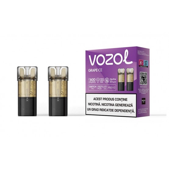 Set 2 Cartuse cu nicotina Vozol Switch Pro 800 Pufuri Aroma Grape Ice 