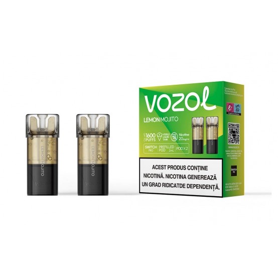 Set 2 Cartuse cu nicotina Vozol Switch Pro 800 Pufuri Aroma Lemon Mojito 