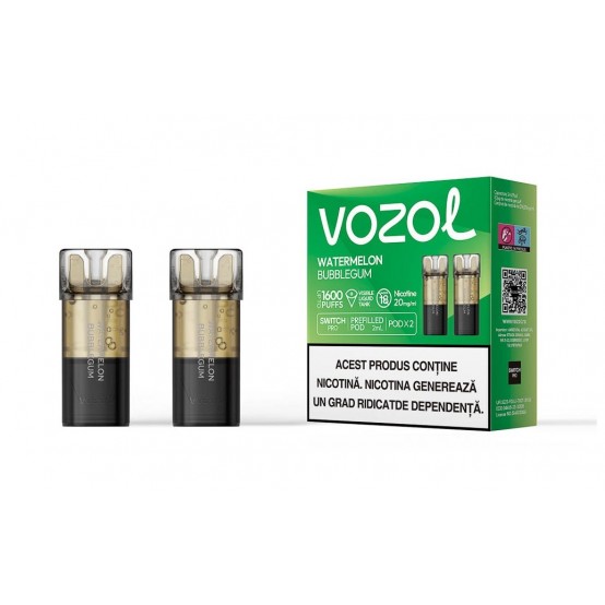 Set 2 Cartuse cu nicotina Vozol Switch Pro 800 Pufuri Aroma Watermelon Bubblegum