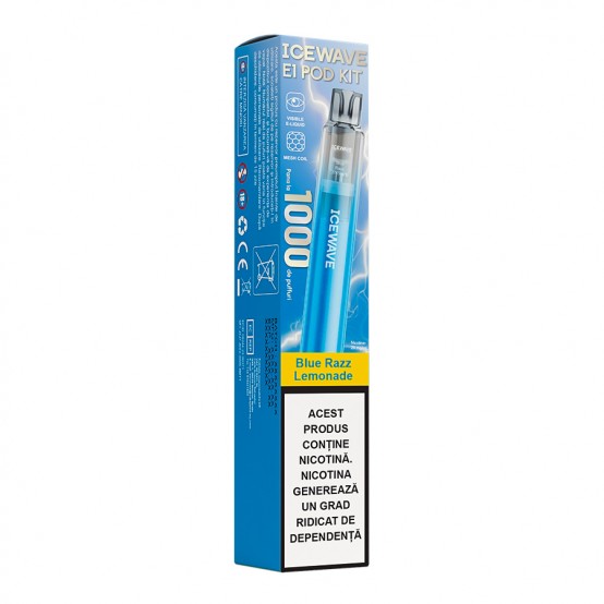 Vape Kit Icewave E1 1000 pufuri Blue Razz Lemonade Azure Blue 2ml 20mg