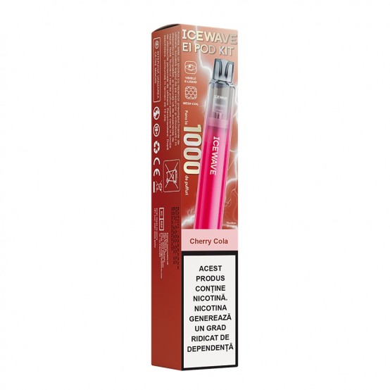 Vape Kit Icewave E1 1000 pufuri Cherry Cola Plum Pink 2ml 20mg