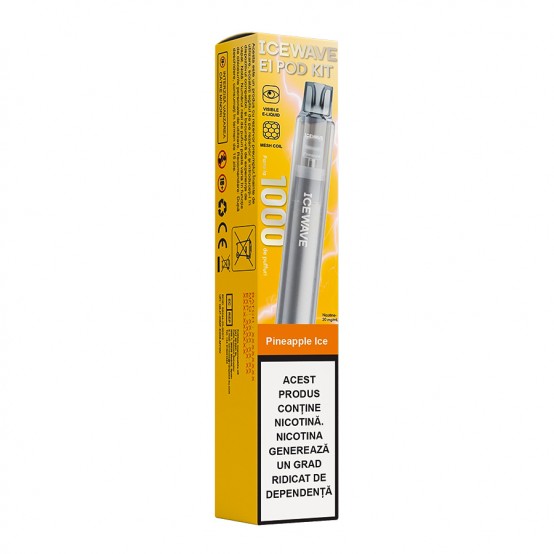 Vape Kit Icewave E1 1000 pufuri Pineapple Ice Dark Grey 2ml 20mg