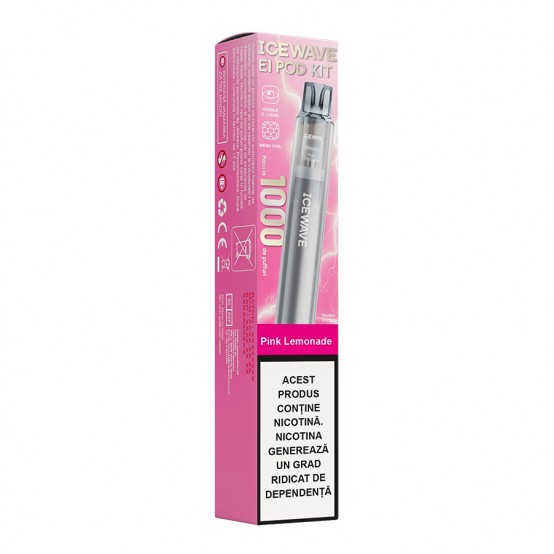 Vape Kit Icewave E1 1000 pufuri Pink Lemonade Dark Grey 2ml 20mg