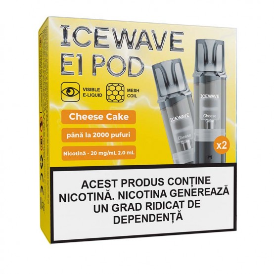 Set 2 cartuse Vape Icewave E1 Pod Cheese Cake 2ml 20mg