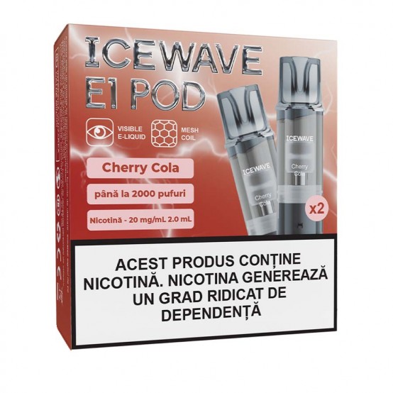 Set 2 cartuse Vape Icewave E1 Pod Cherry Cola 2ml 20mg