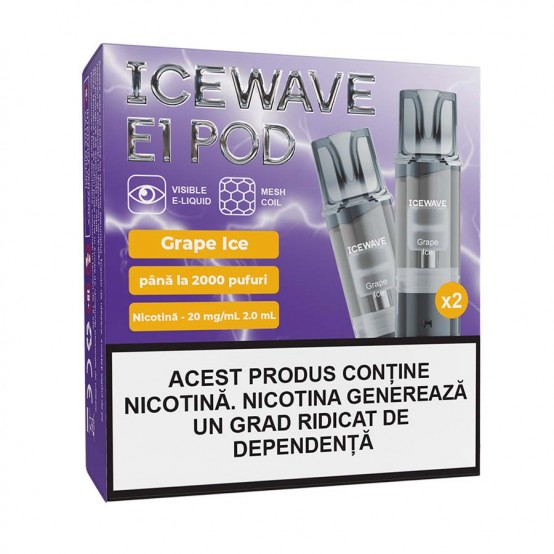 Set 2 cartuse Vape Icewave E1 Pod Grape Ice 2ml 20mg