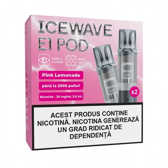 Set 2 cartuse Vape Icewave E1 Pod Pink Lemonade 2ml 20mg
