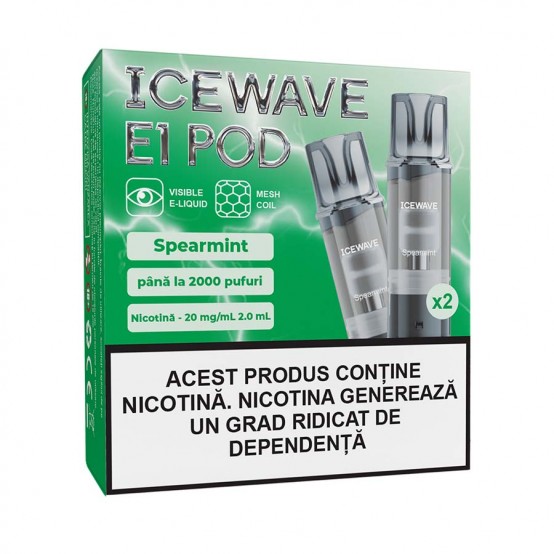 Set 2 cartuse Vape Icewave E1 Pod Menta 2ml 20mg