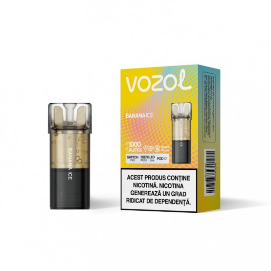 Cartus cu nicotina Vozol Switch Pro 800 Pufuri Aroma Banana Ice Single Pod