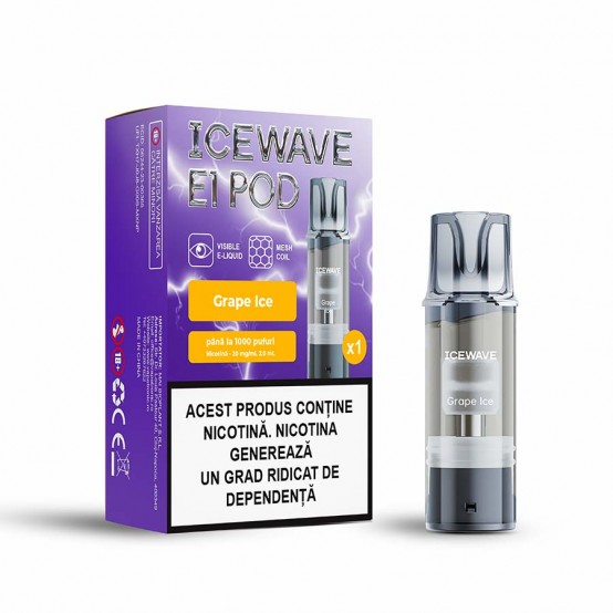 Cartus Vape Icewave E1 Pod Struguri Negri 2ml 20mg