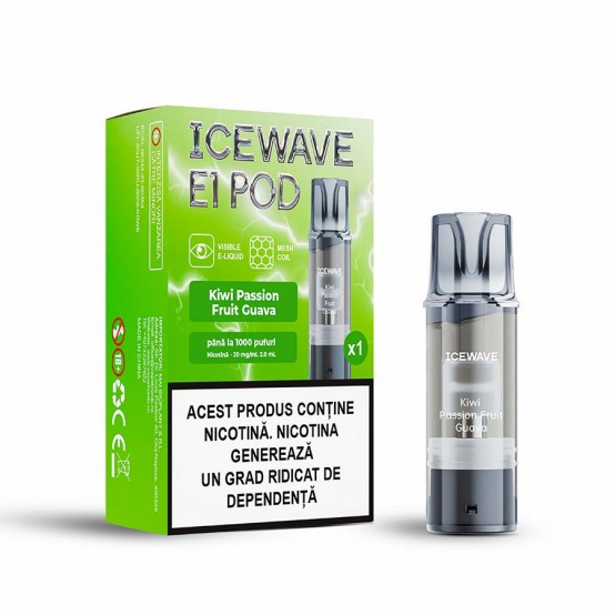 Cartus Vape Icewave E1 Pod Kiwi Passion Fruit Guava 2ml 20mg