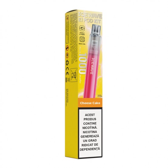 Vape Kit Icewave E1 1000 pufuri Cheese Cake Plum Pink 2ml 20mg