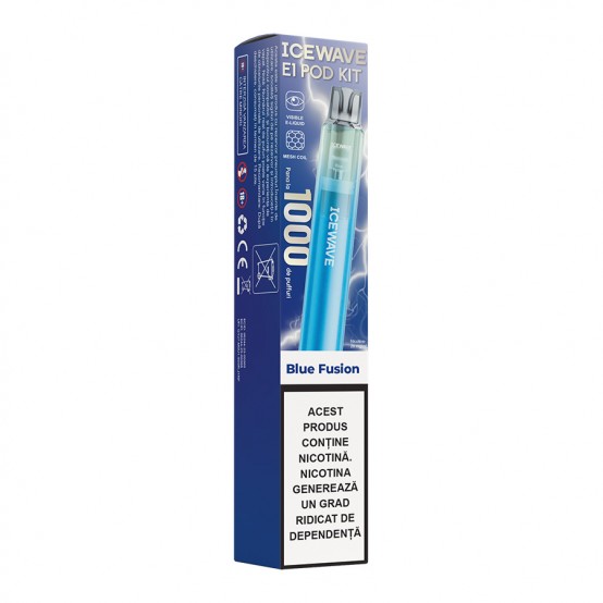 Vape Kit Icewave E1 1000 pufuri Blue Fusion Azure Blue 2ml 20mg