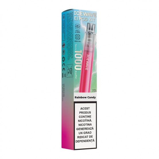 Vape Kit Icewave E1 1000 pufuri Rainbow Candy Plum Pink 2ml 20mg