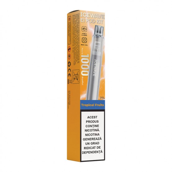 Vape Kit Icewave E1 1000 pufuri Tropical Fruits Dark Grey 2ml 20mg