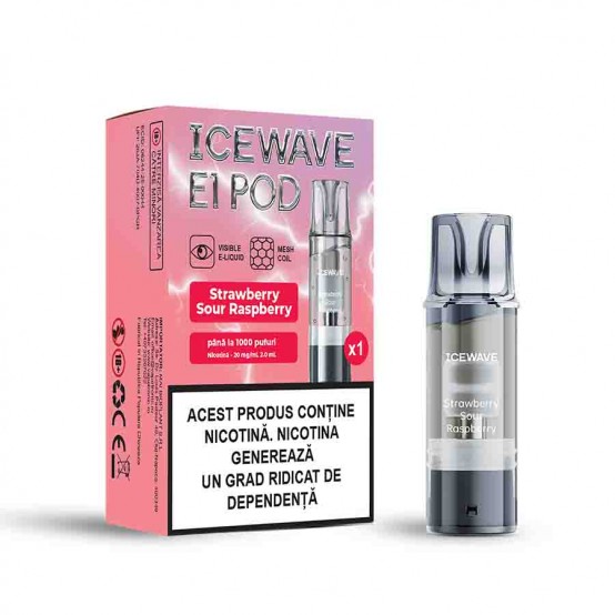 Cartus Vape Icewave E1 Pod Strawberry Sour Raspberry 2ml 20mg