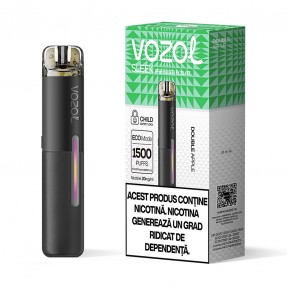 Kit Tigara Electronica reincarcabila VOZOL SLEEK Double Apple 1500 de pufuri