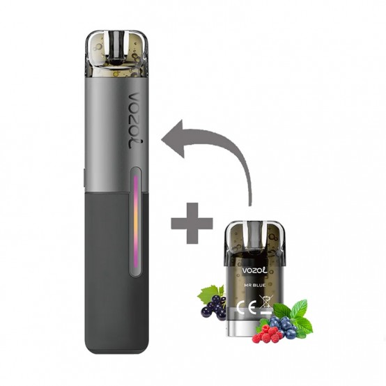 Kit Tigara Electronica reincarcabila VOZOL SLEEK Mr Blue 1500 de pufuri