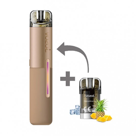 Kit Tigara Electronica reincarcabila VOZOL SLEEK Pineapple Ice 1500 de pufuri