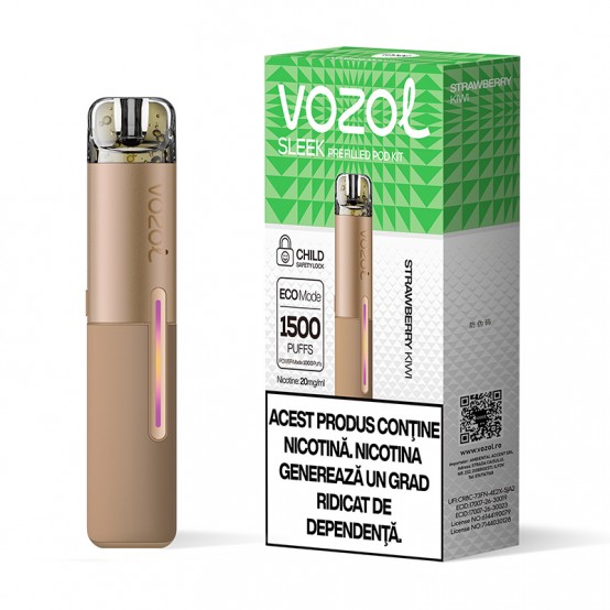 Kit Tigara Electronica reincarcabila VOZOL SLEEK Strawberry Kiwi 1500 de pufuri