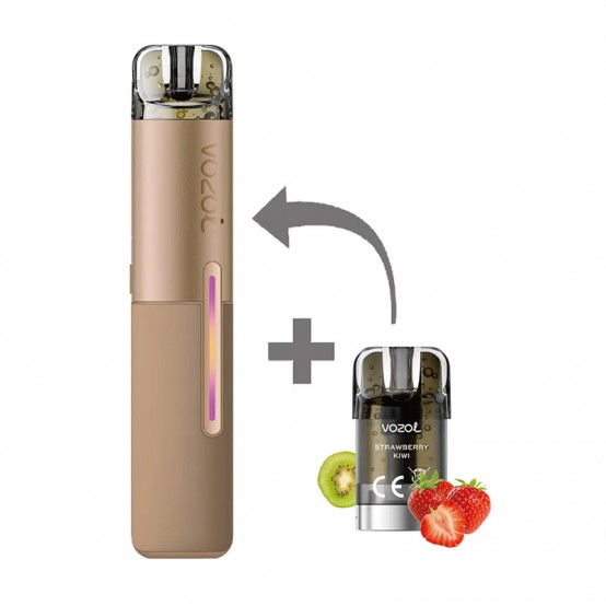 Kit Tigara Electronica reincarcabila VOZOL SLEEK Strawberry Kiwi 1500 de pufuri