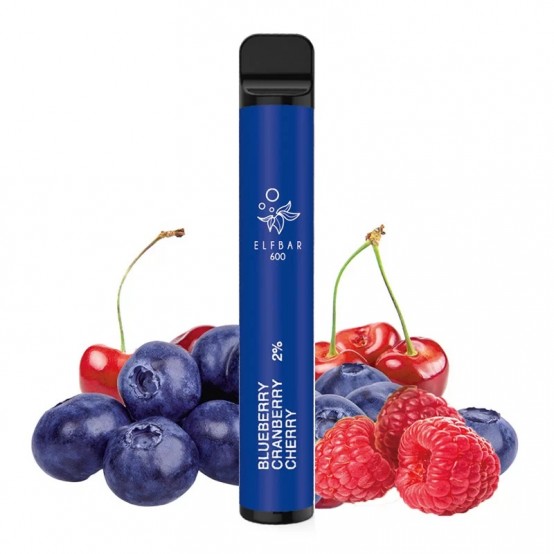 Tigara electronica cu nicotina Elf Bar 600 pufuri- aroma Blueberry Cranberry Cherry