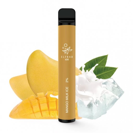 Tigara electronica cu nicotina Elf Bar 600 pufuri- Aroma Mango Milk Ice